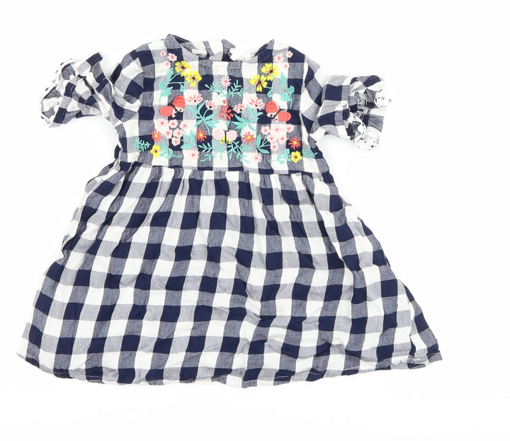 H&M Girls Blue Check A-Line Size 12 Months