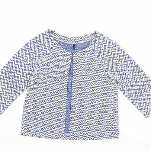 United Colors of Benetton Womens Blue Geometric  Jacket  Size XS