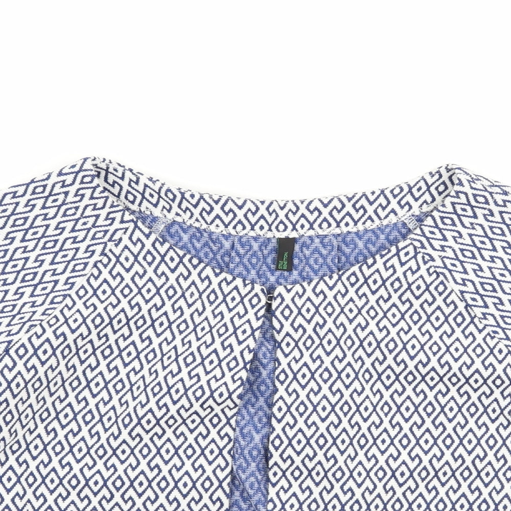 United Colors of Benetton Womens Blue Geometric  Jacket  Size XS