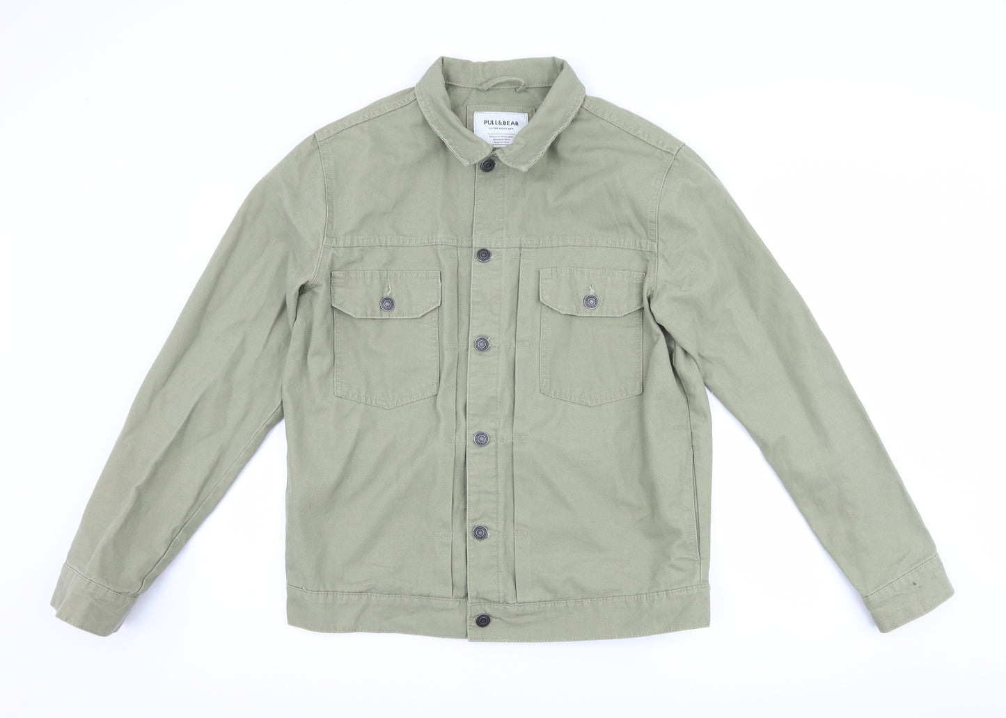Pull&Bear Mens Green  Denim Jacket  Size M