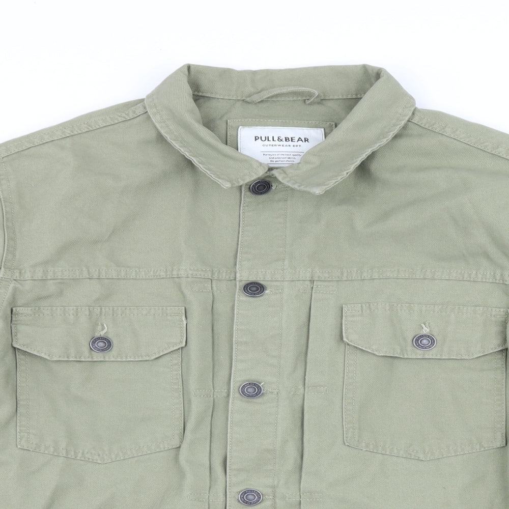 Pull&Bear Mens Green  Denim Jacket  Size M