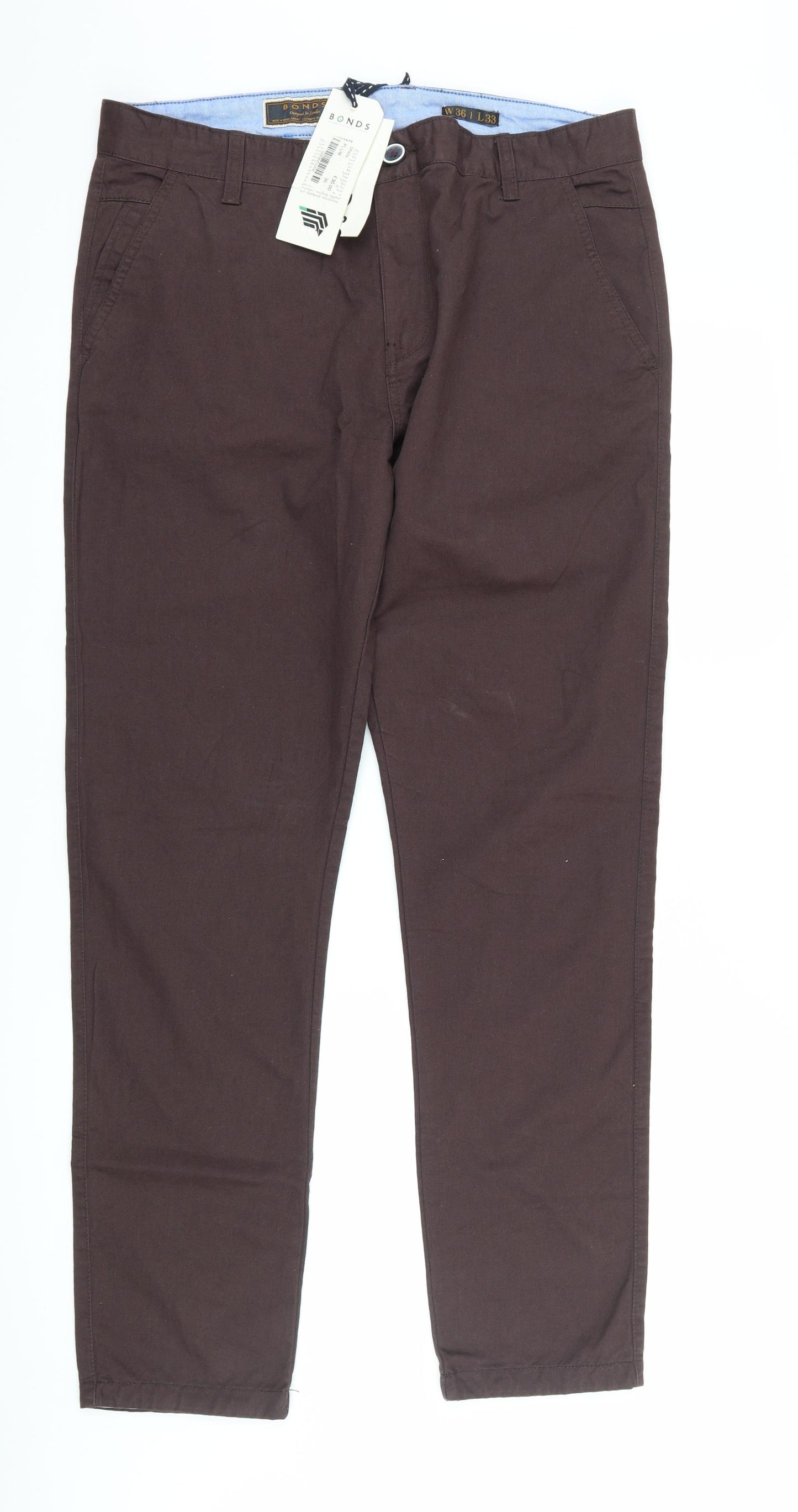 Bonds Mens Brown   Chino Trousers Size 36 in L33 in