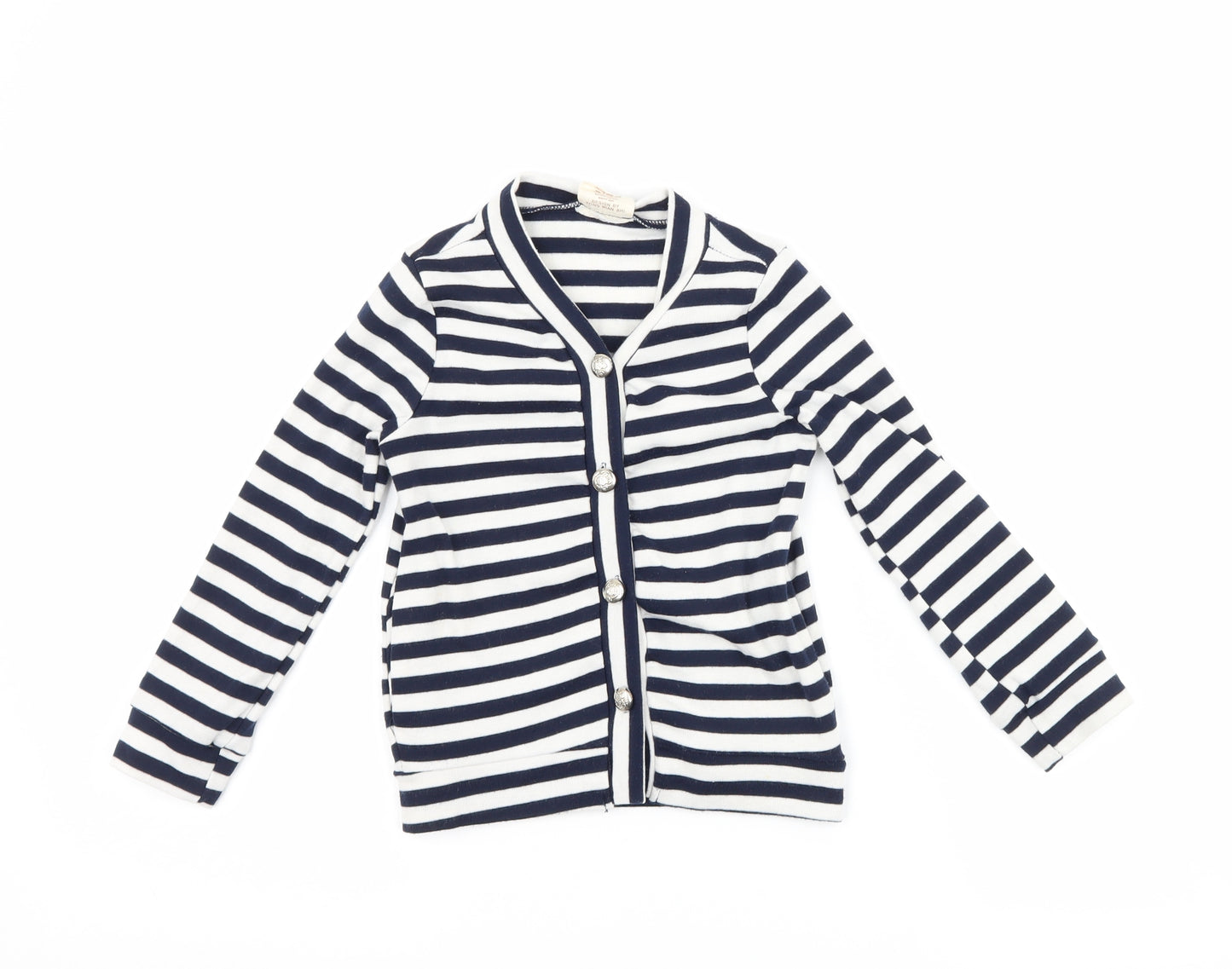 tong nian shi Girls Blue Striped  Jacket  Size 6 Years