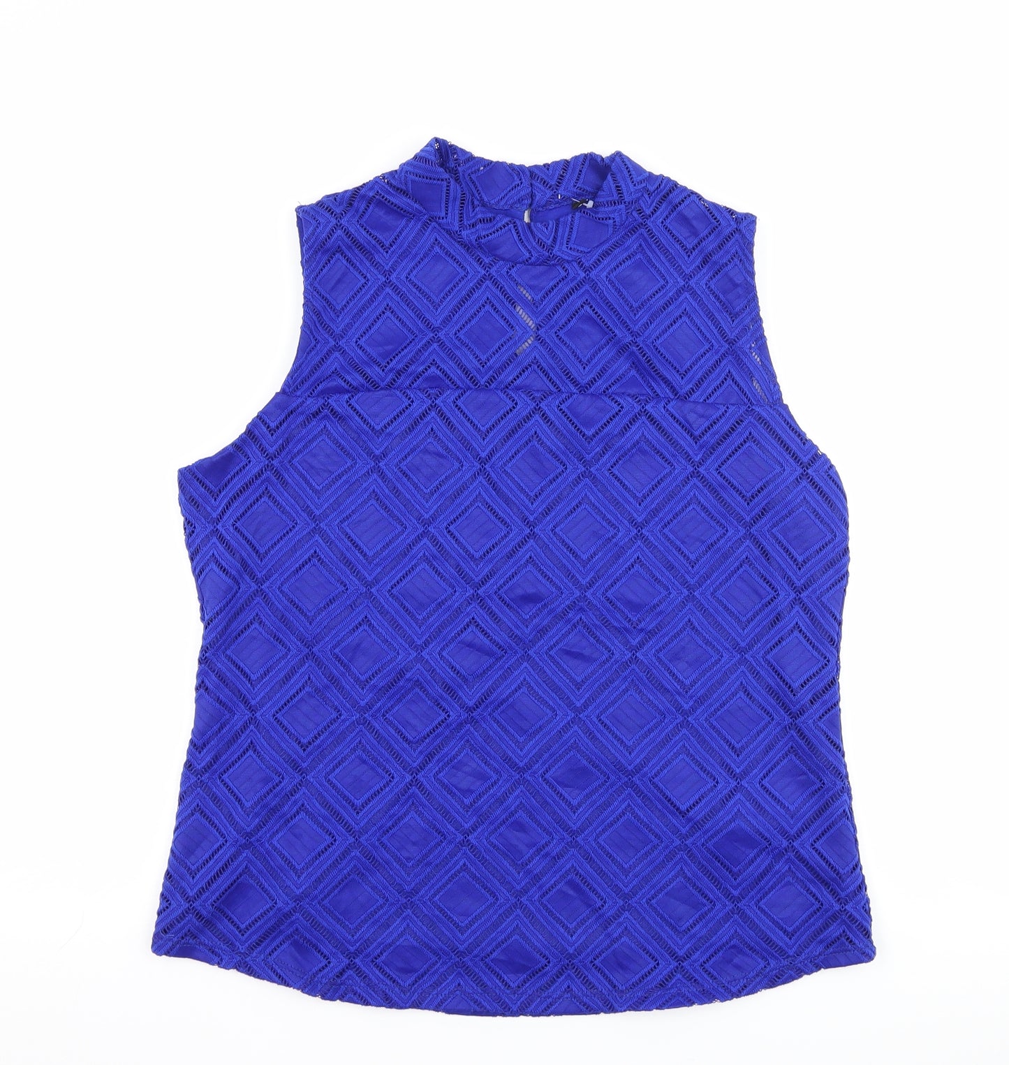 Preworn Womens Blue Geometric  Basic Tank Size 14