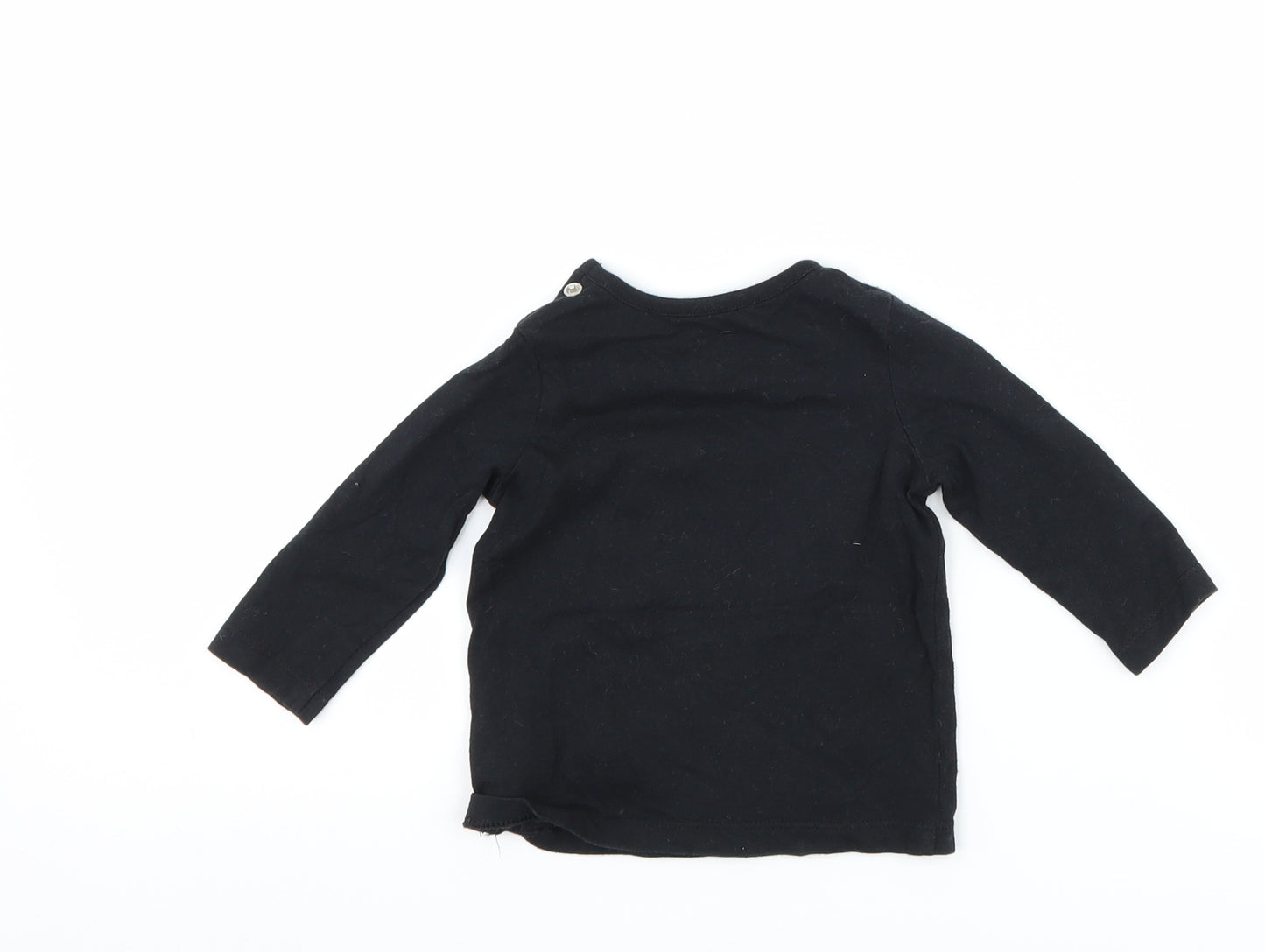F&F Boys Black   Basic T-Shirt Size 0-3 Months  - DInosaur