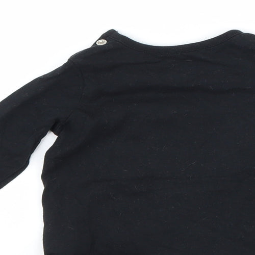 F&F Boys Black   Basic T-Shirt Size 0-3 Months  - DInosaur