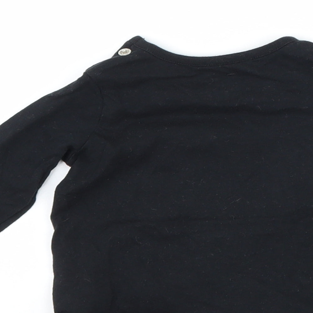 F&F Boys Black   Basic T-Shirt Size 0-3 Months  - DInosaur