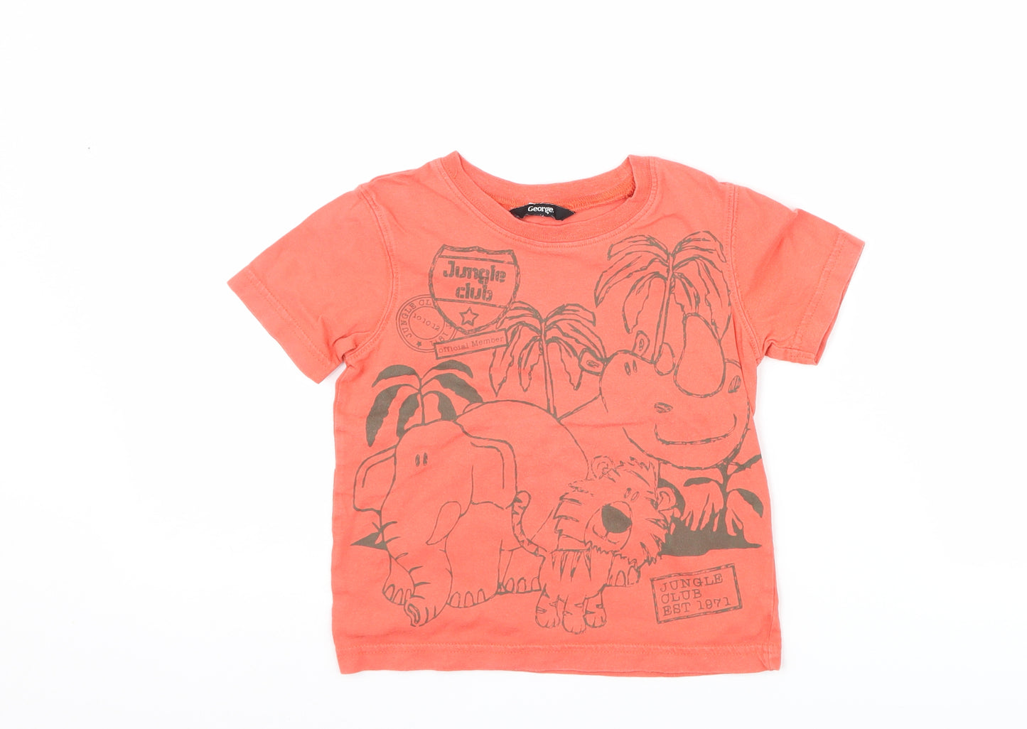 George Boys Red   Basic T-Shirt Size 18-24 Months  - Jungle
