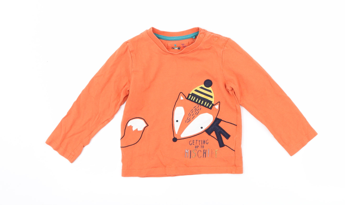 TU Baby Orange Batik  Basic T-Shirt Size 18-24 Months  - Fox