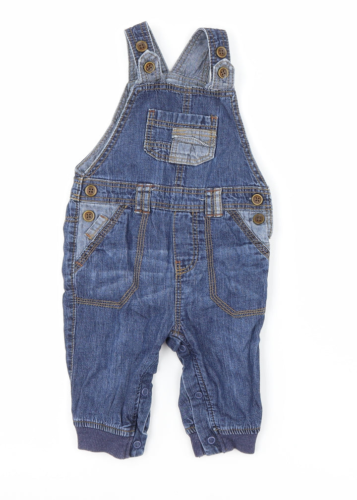 George Baby Blue Denim Dungaree One-Piece Size 3-6 Months