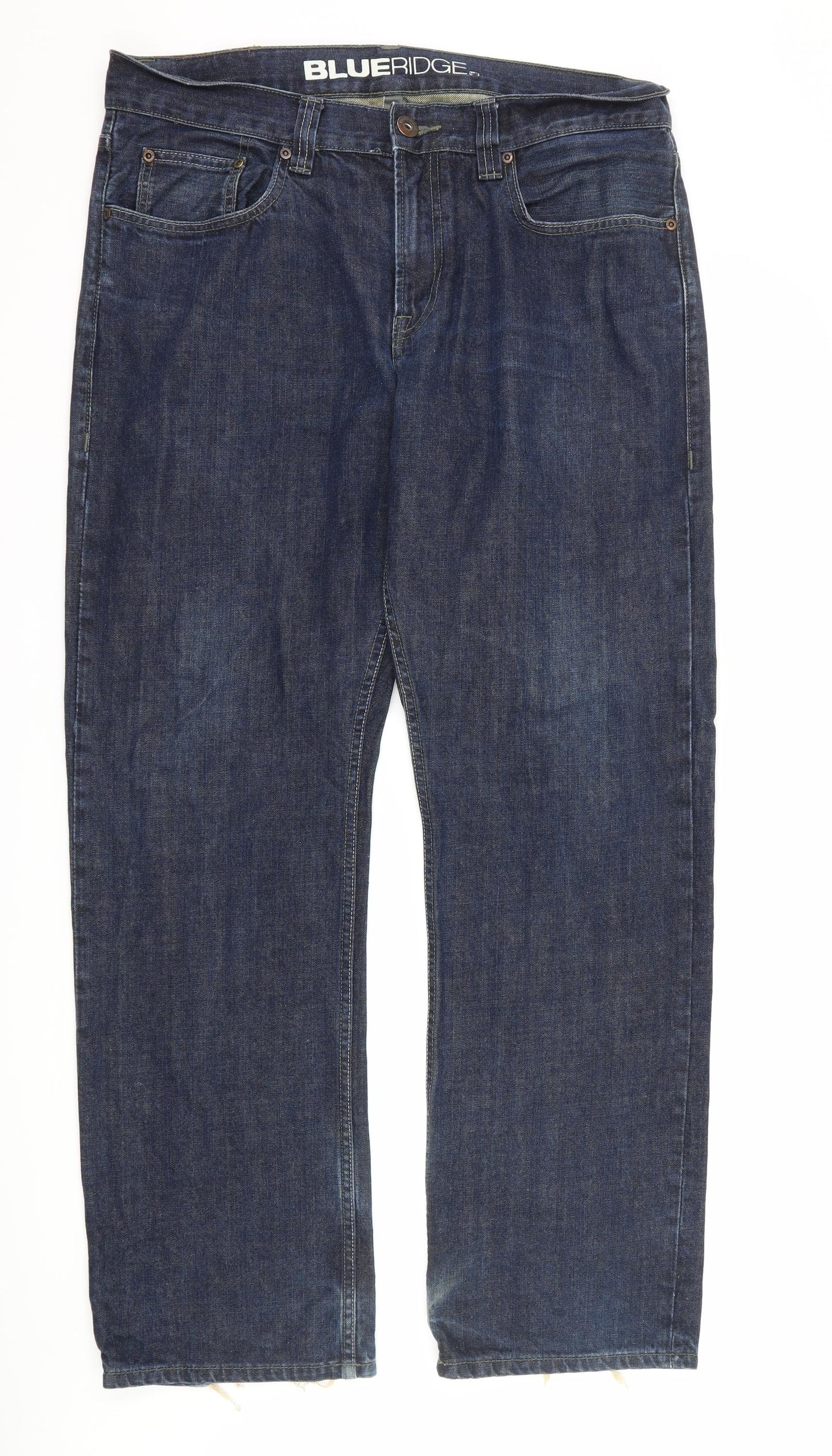 Blue Ridge Mens Blue  Denim Straight Jeans Size 36 in L32 in