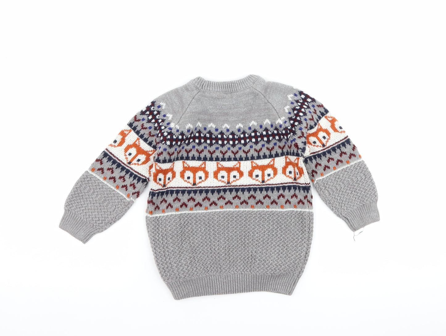 Matalan Boys Grey   Pullover Jumper Size 2-3 Years  - fox