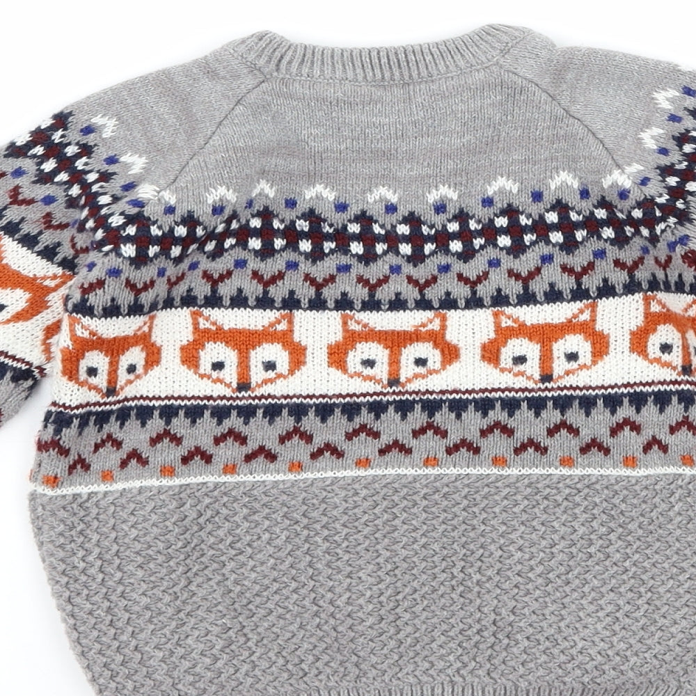 Matalan Boys Grey   Pullover Jumper Size 2-3 Years  - fox
