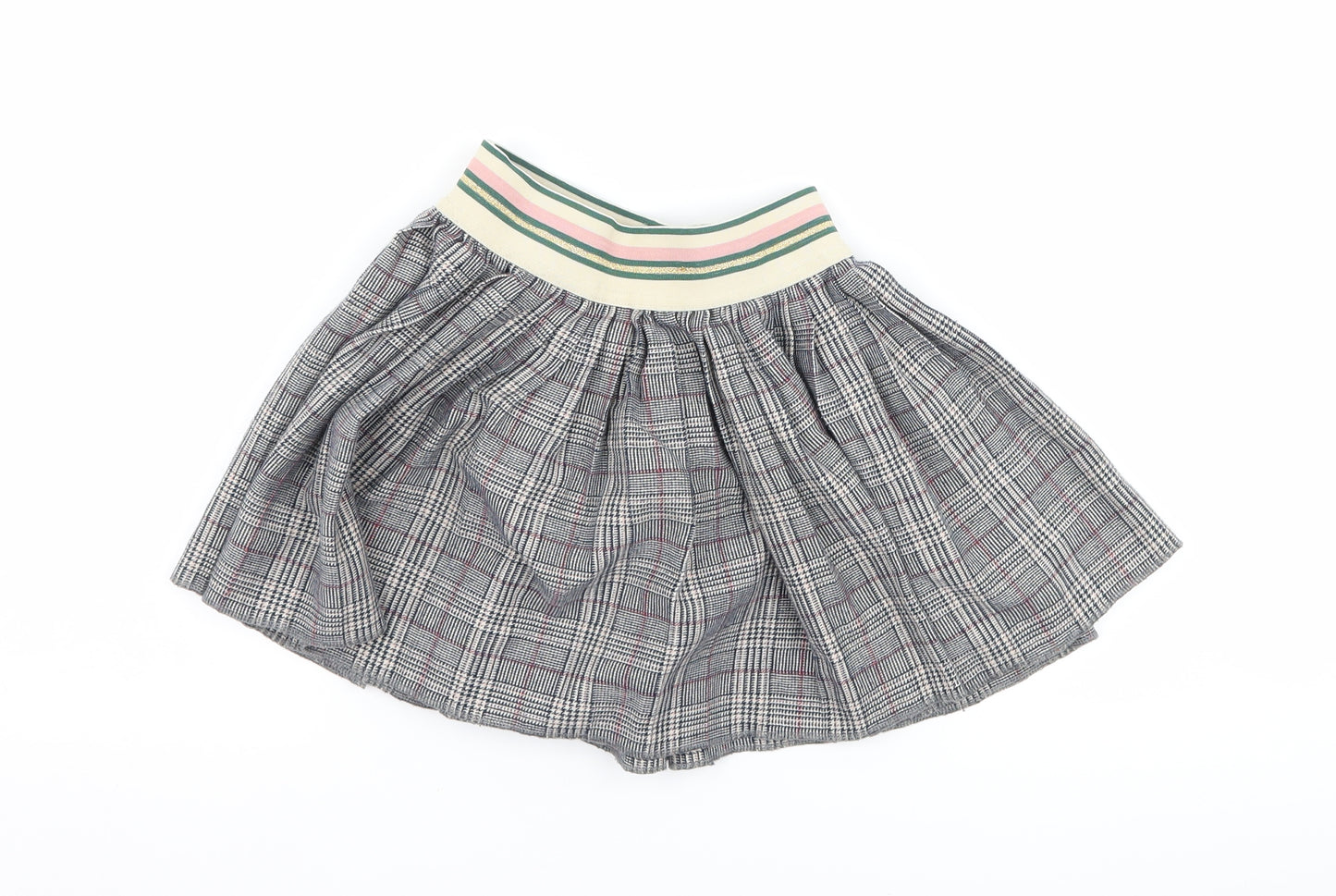 Palomino Girls Grey Houndstooth  Pleated Skirt Size 5-6 Years