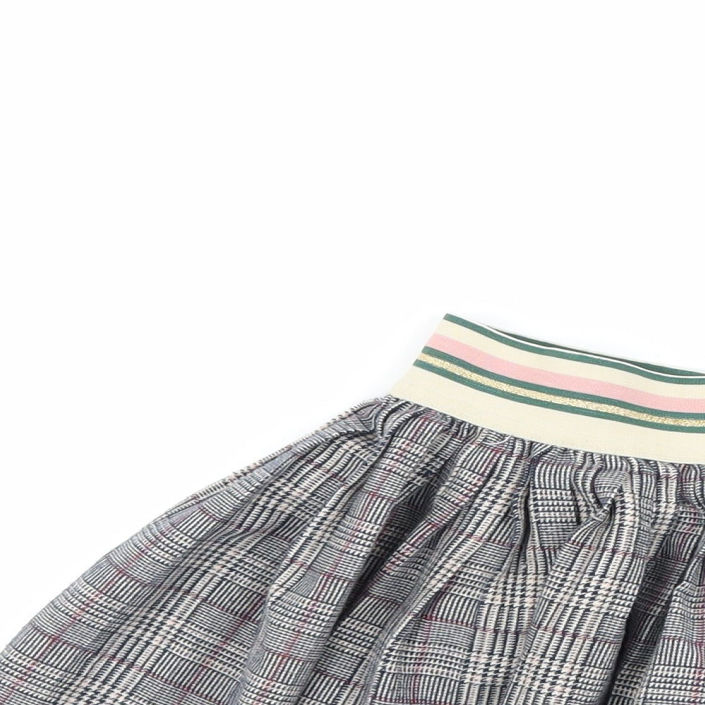 Palomino Girls Grey Houndstooth  Pleated Skirt Size 5-6 Years