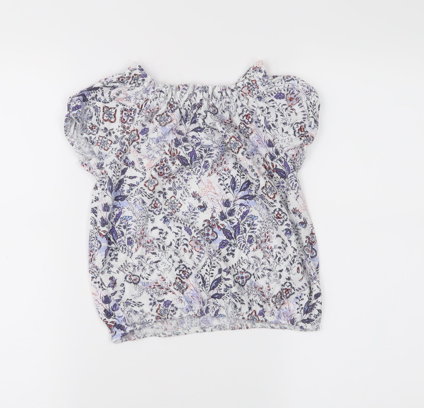 NEXT Girls White Floral  Basic Blouse Size 6 Years