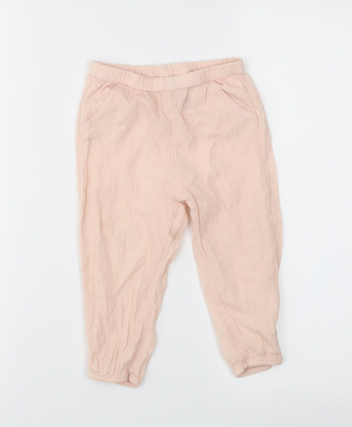 H&M Girls Pink   Jogger Trousers Size 18 Months