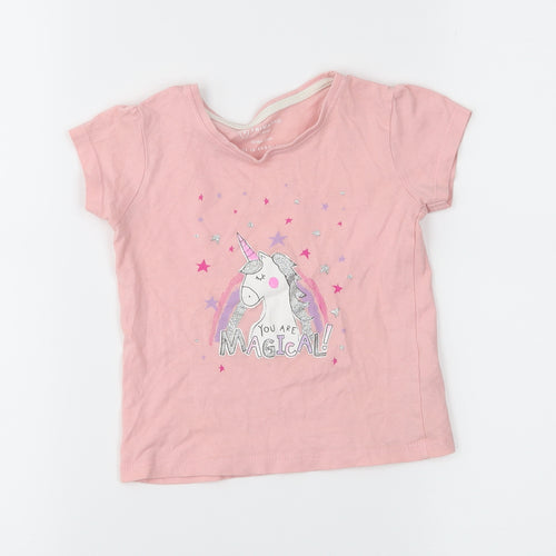 Primark Girls Pink   Basic T-Shirt Size 12-18 Months