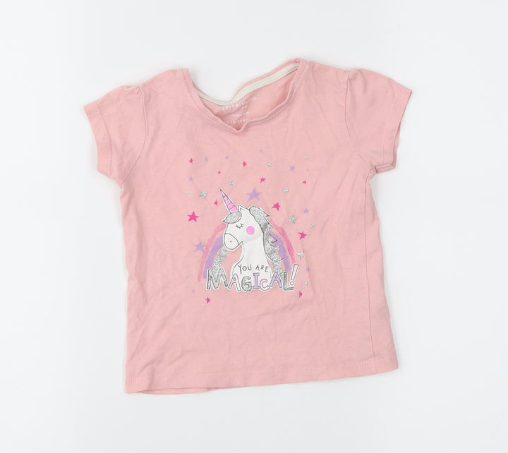 Primark Girls Pink Basic T-Shirt Size 12-18 Months