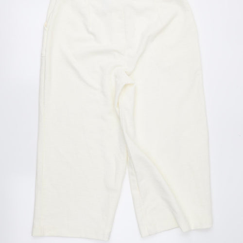 NEXT Womens Ivory   Cropped Trousers Size 12 L22 in