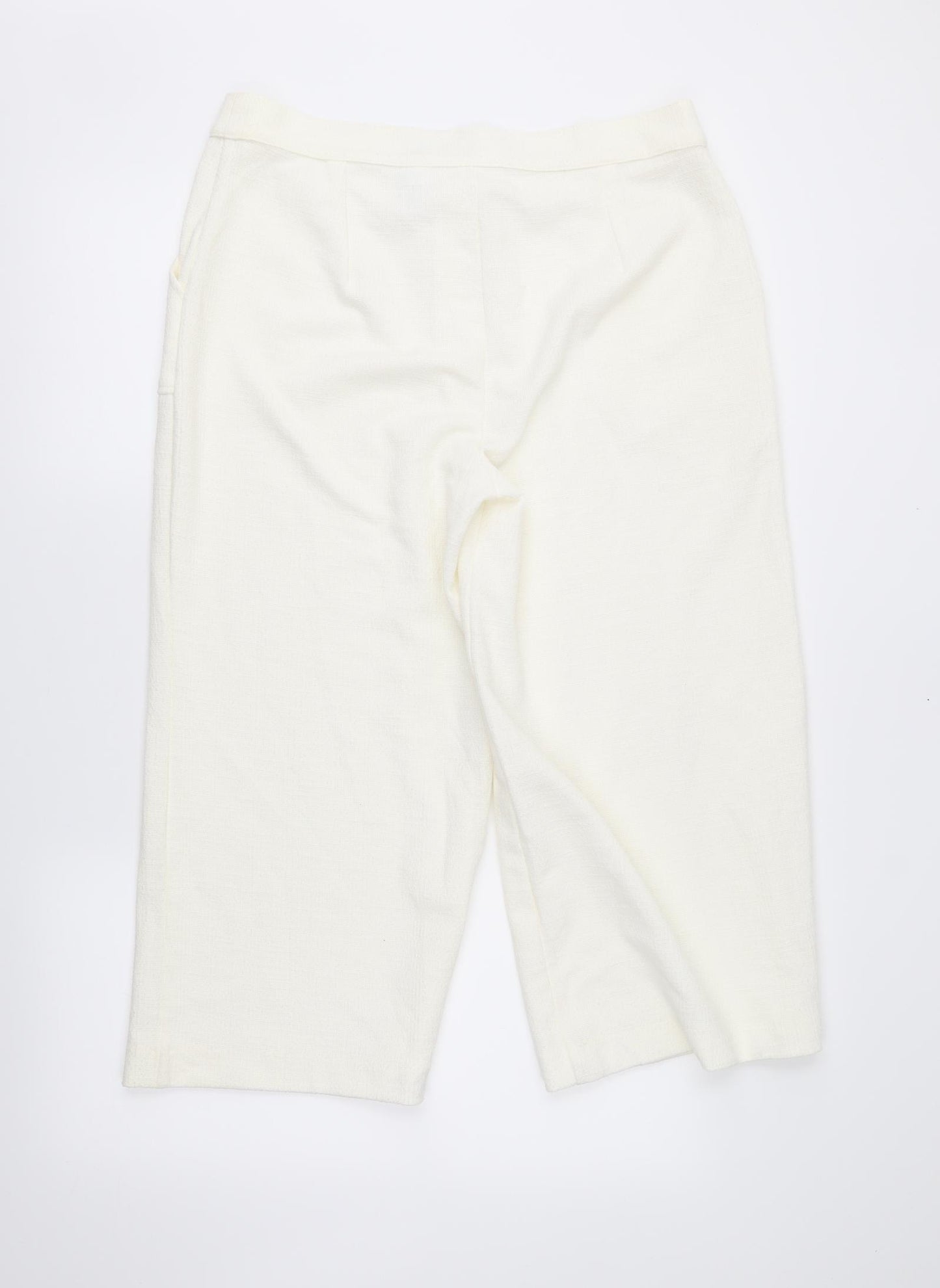 NEXT Womens Ivory   Cropped Trousers Size 12 L22 in