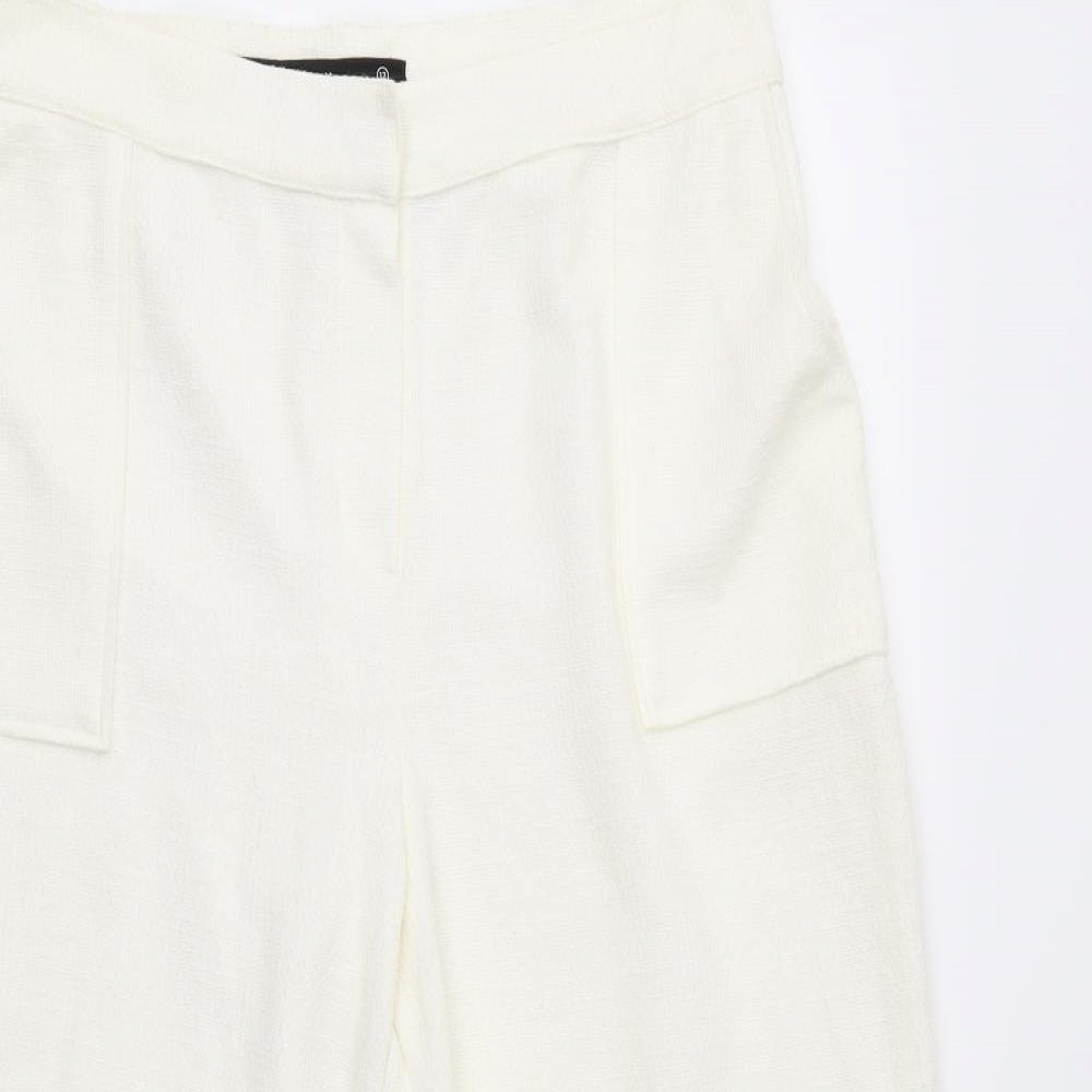NEXT Womens Ivory   Cropped Trousers Size 12 L22 in