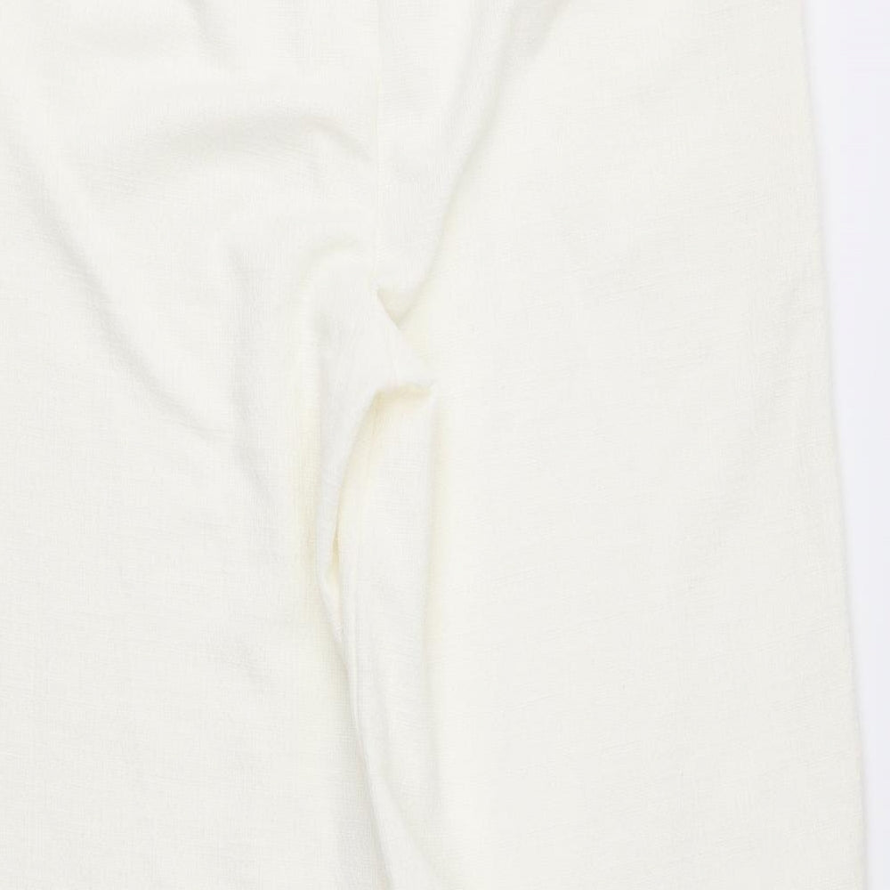 NEXT Womens Ivory   Cropped Trousers Size 12 L22 in