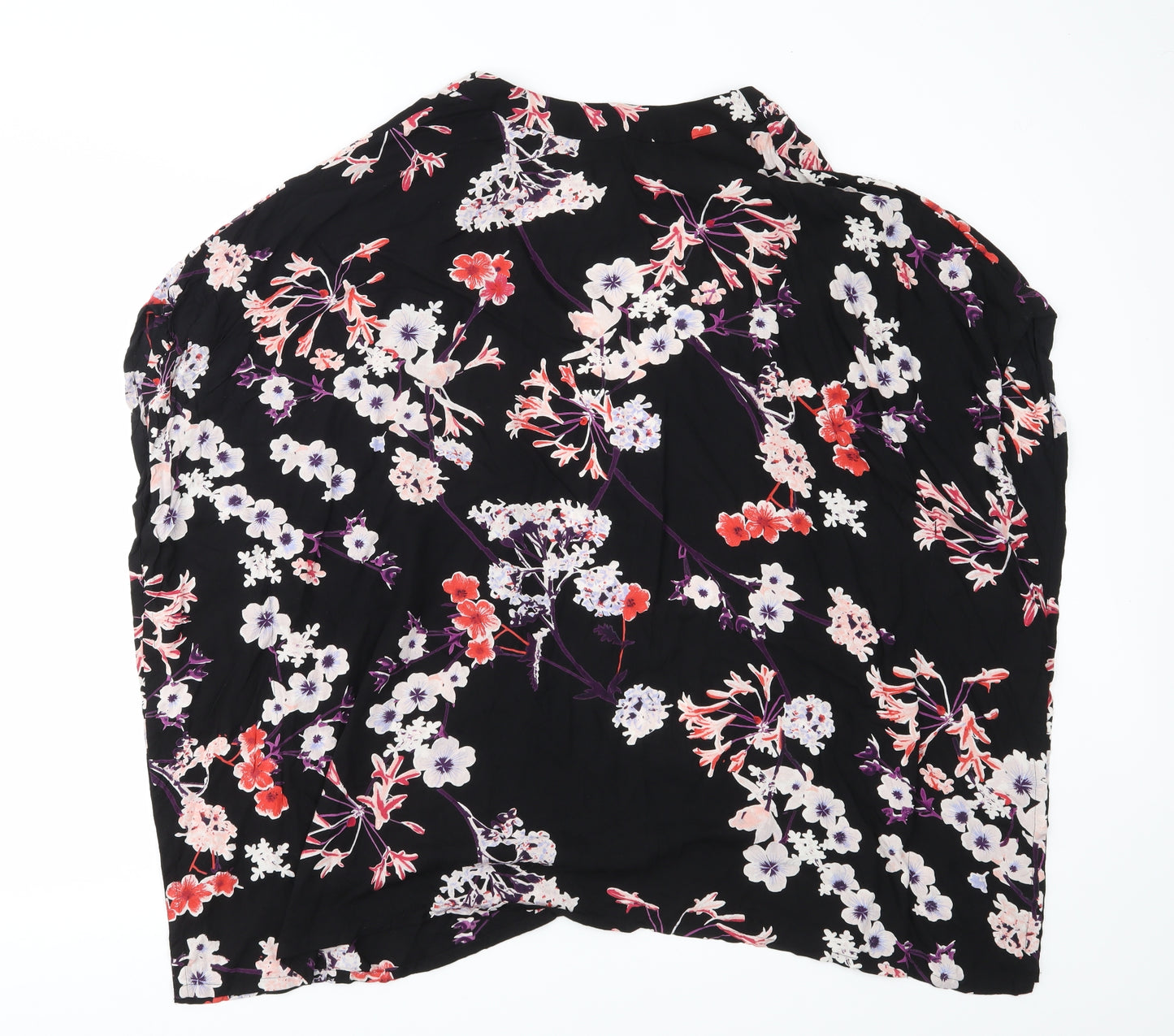 H&M Womens Black Floral  Kimono Blouse Size XS