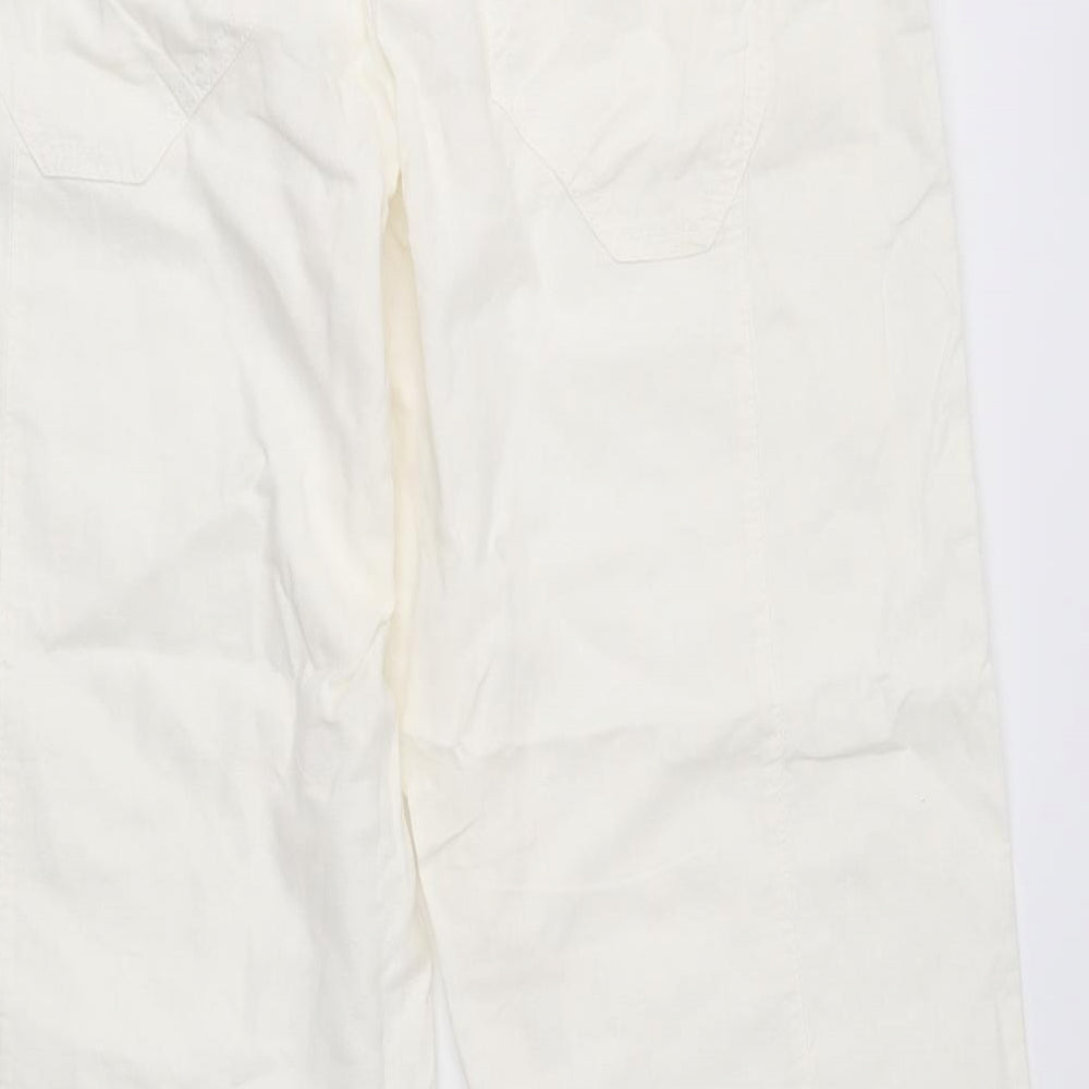 NEXT Womens Ivory   Cargo Trousers Size 14 L28 in