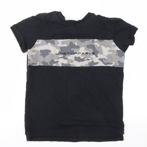 George Boys Black Camouflage  Basic T-Shirt Size 8-9 Years