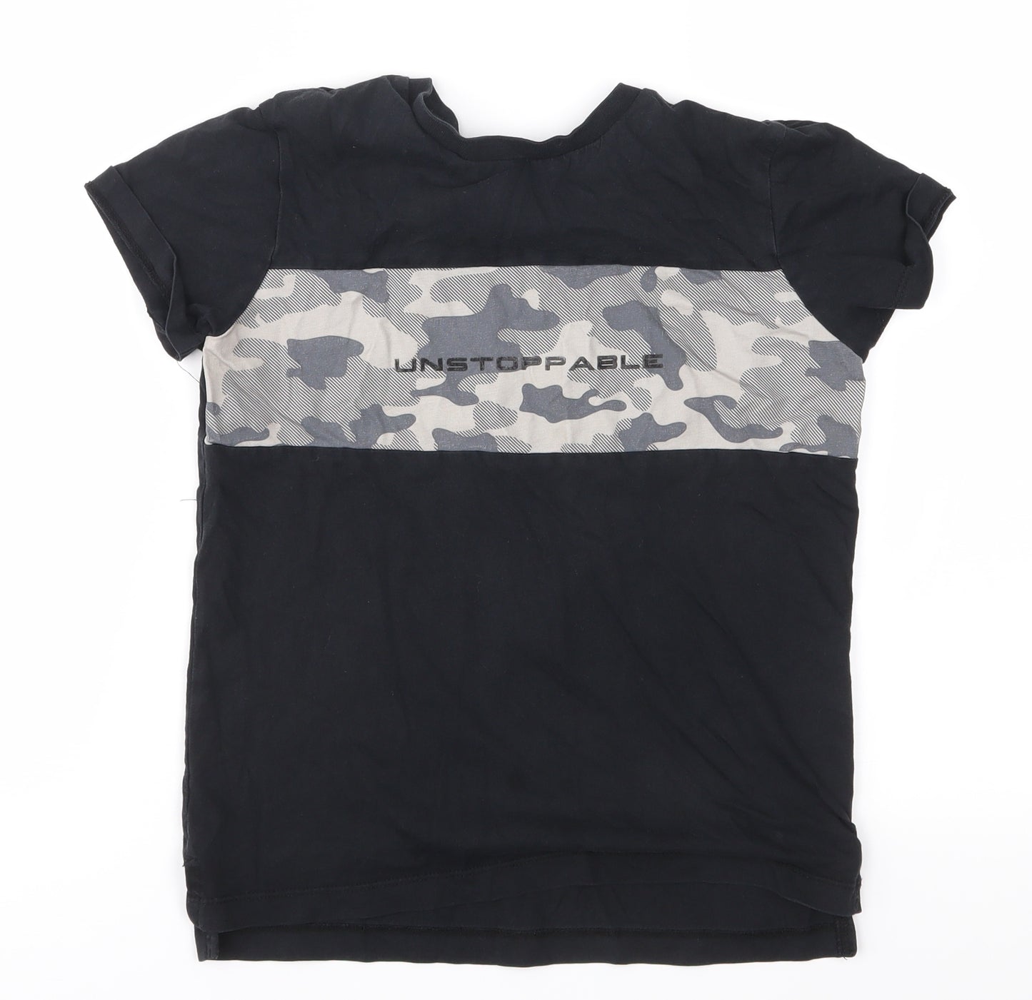 George Boys Black Camouflage  Basic T-Shirt Size 8-9 Years