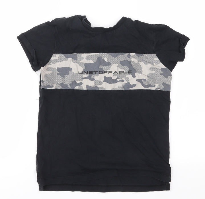 George Boys Black Camouflage  Basic T-Shirt Size 8-9 Years