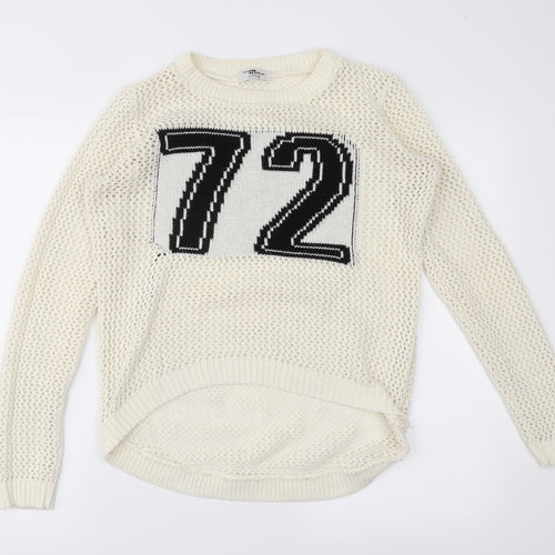 Too True Womens Ivory   Pullover Jumper Size S