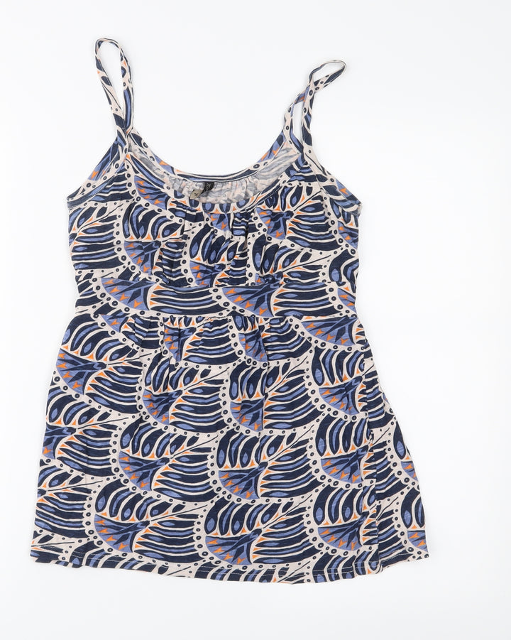 Topshop Womens Blue Floral  Camisole Blouse Size 10