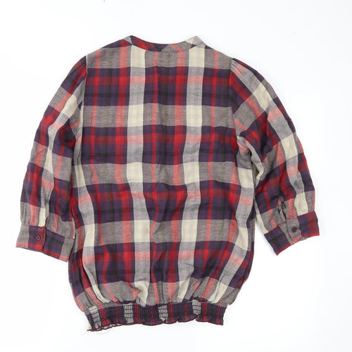 dorophy perkins Womens Purple Plaid  Basic Blouse Size 8