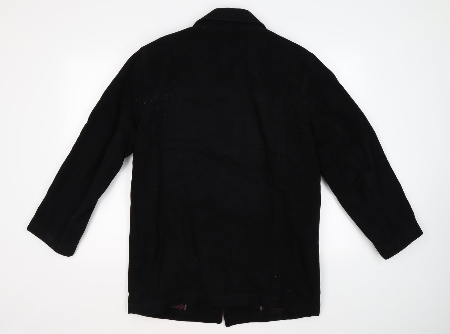 pierre remon Mens Black  Knit Overcoat Coat Size S