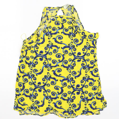 Papaya Womens Yellow Floral  Tunic Tank Size 10