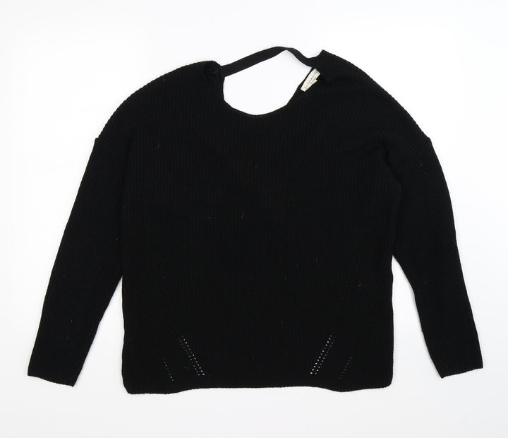 F&F Womens Black  Knit Pullover Jumper Size 12