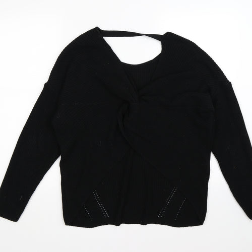 F&F Womens Black  Knit Pullover Jumper Size 12