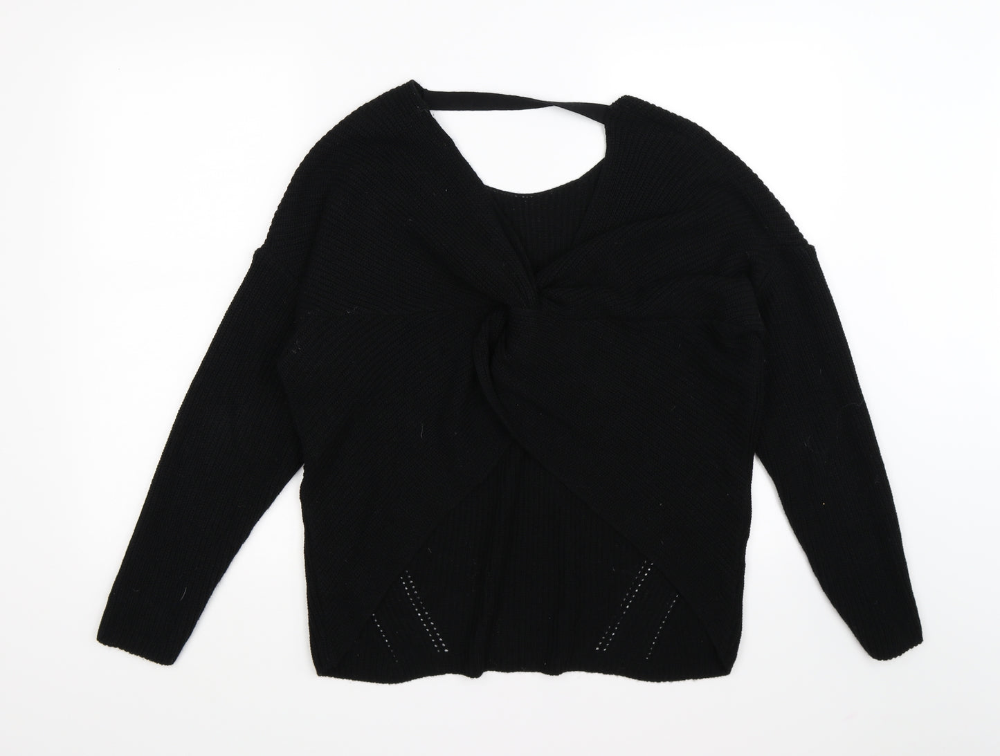 F&F Womens Black  Knit Pullover Jumper Size 12