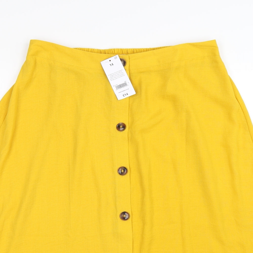 Papaya Womens Yellow   A-Line Skirt Size 14