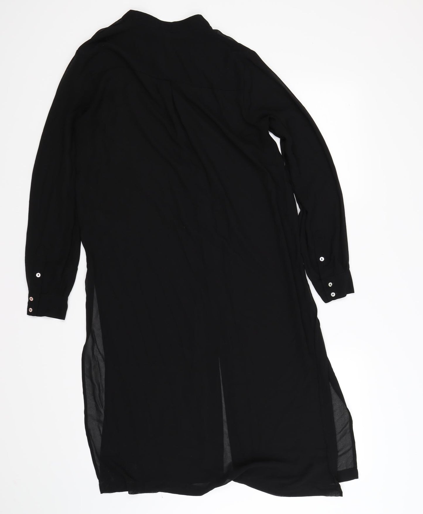 H&M Womens Black  Chiffon Shirt Dress  Size 10
