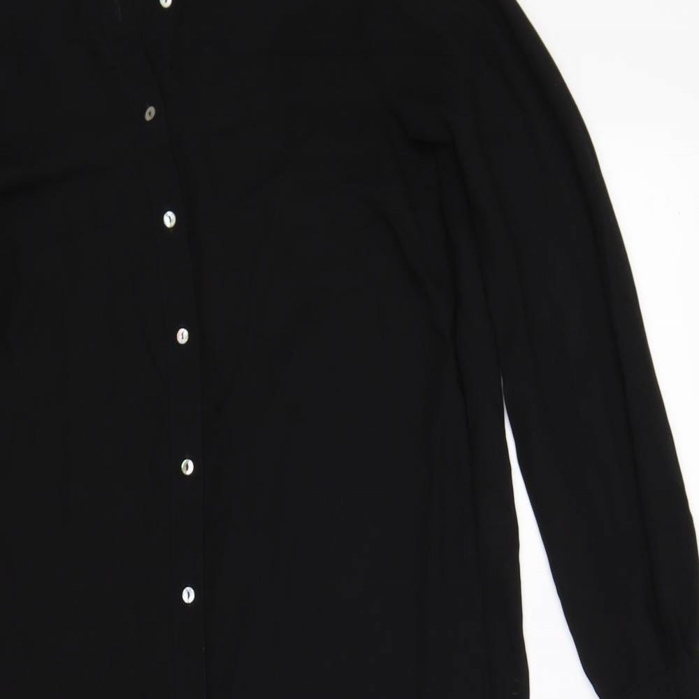 H&M Womens Black  Chiffon Shirt Dress  Size 10