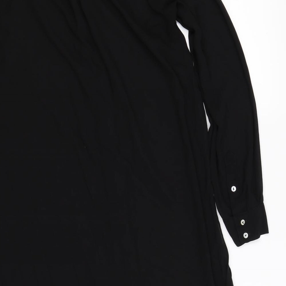 H&M Womens Black  Chiffon Shirt Dress  Size 10