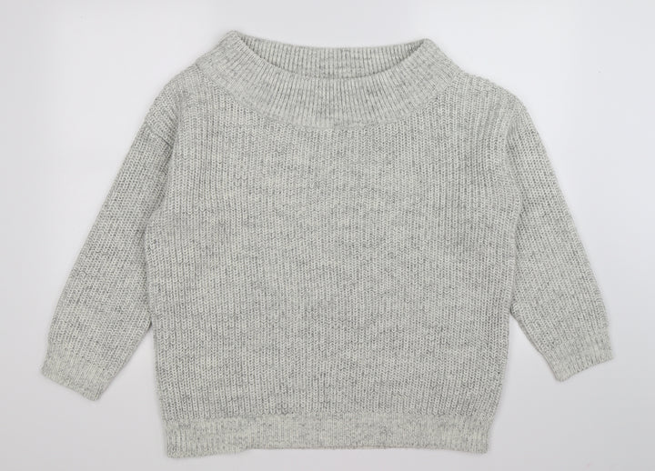 New Look Womens Grey Knit Pullover Jumper Size M