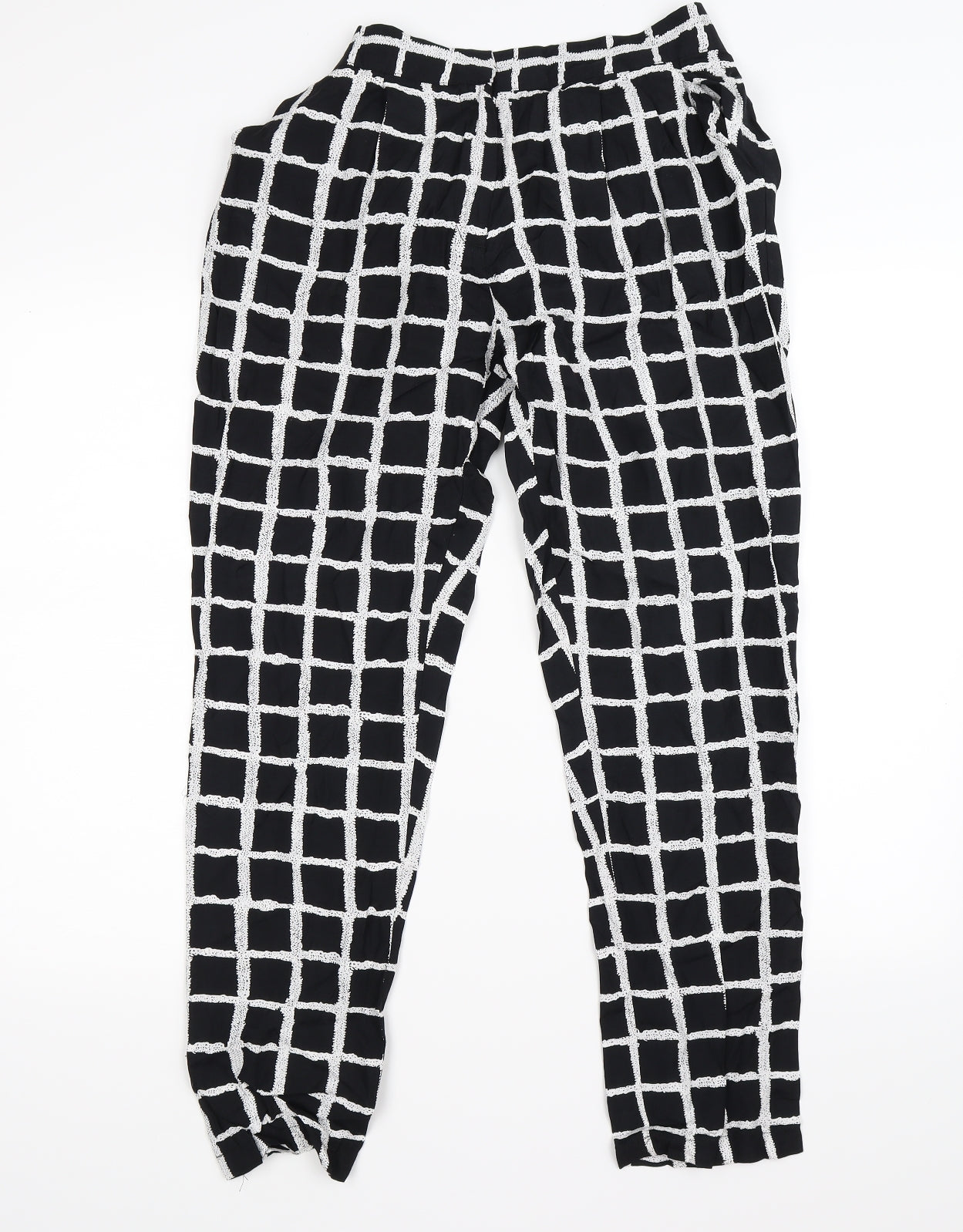 Dorothy Perkins Womens Black Check  Capri Trousers Size 12 L28 in