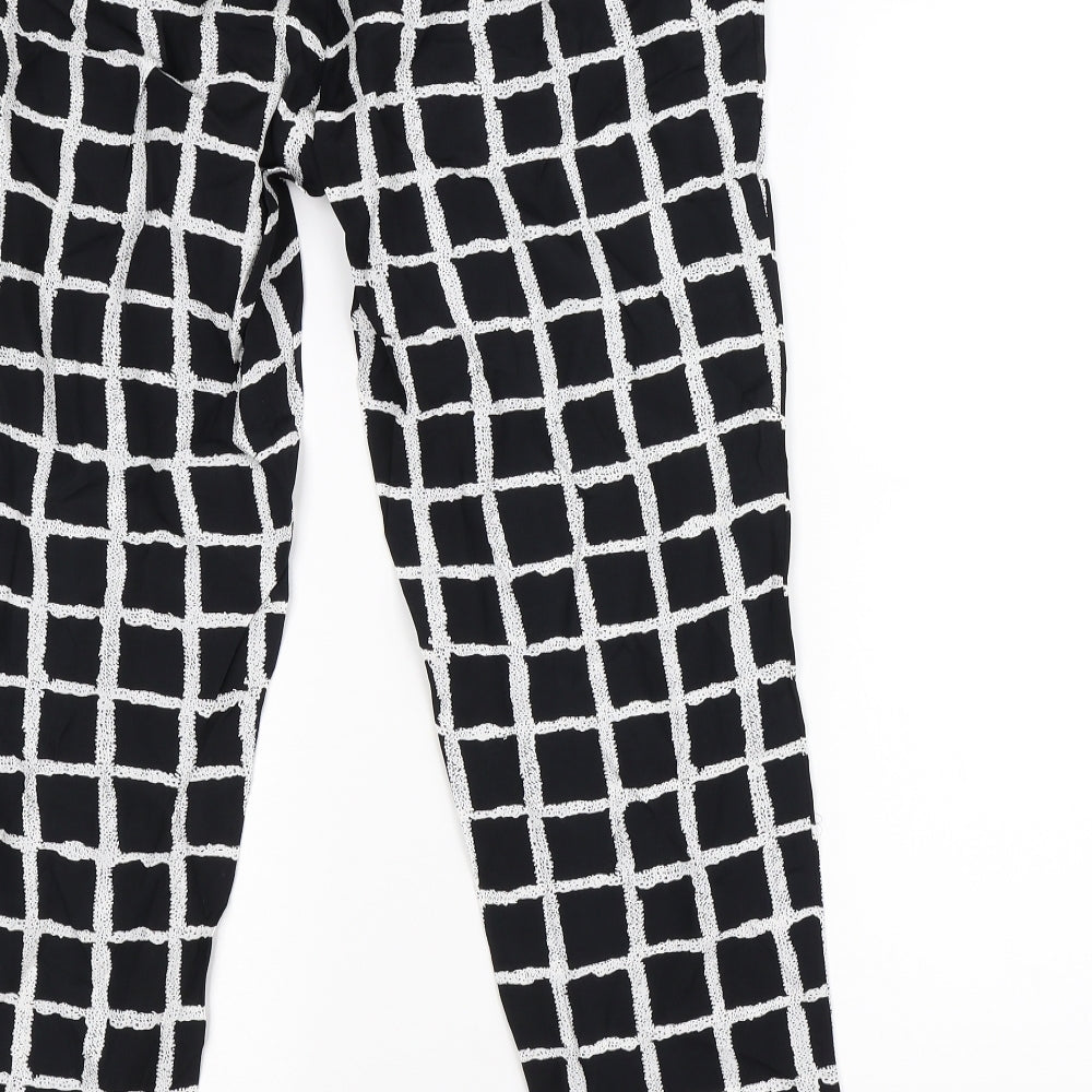 Dorothy Perkins Womens Black Check  Capri Trousers Size 12 L28 in