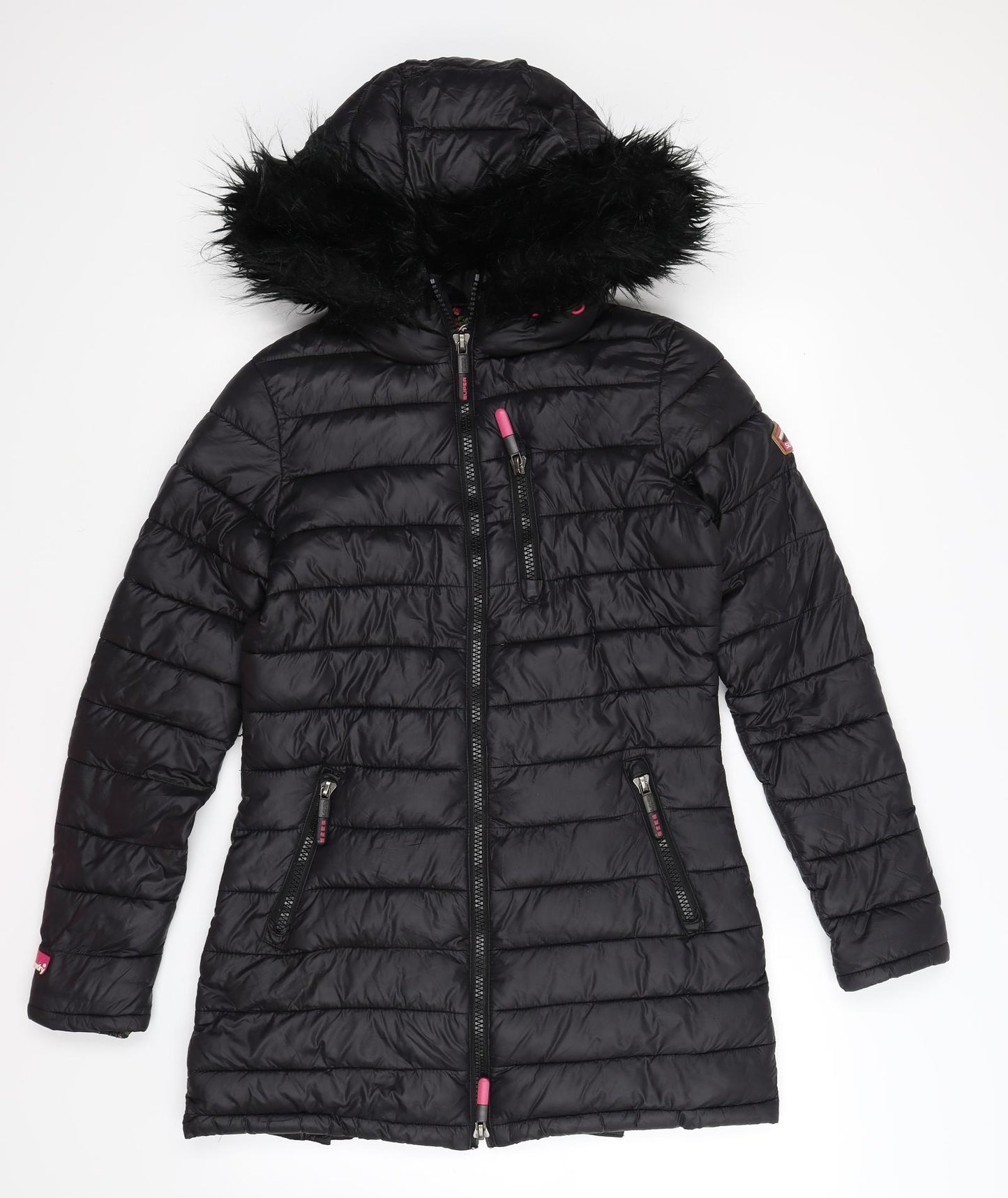 Superdry Womens Black   Parka Coat Size S