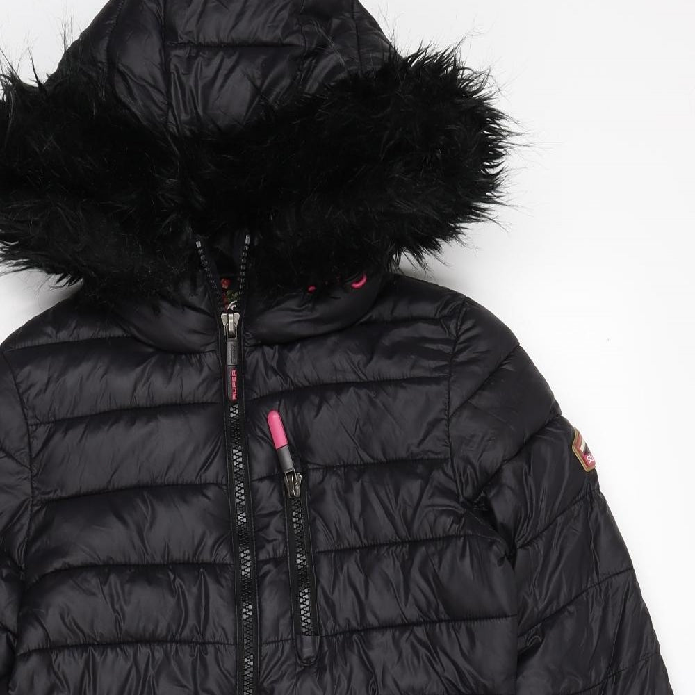 Superdry Womens Black   Parka Coat Size S