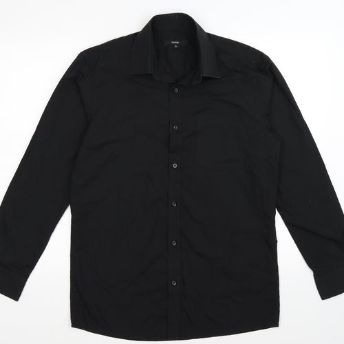 George Mens Black    Button-Up Size 15
